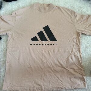 Adidas Beige Short Sleeve Basketball Tee